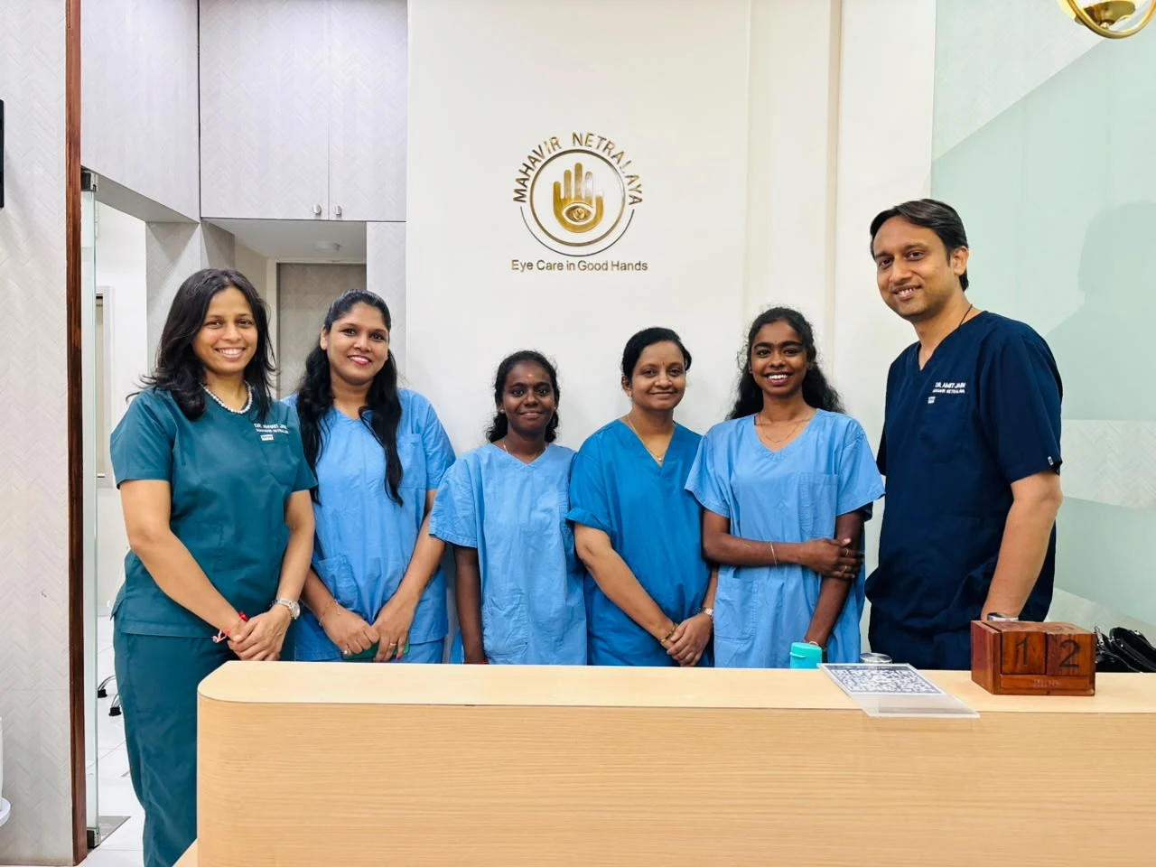 Mahavir Netralaya care team at the clinic